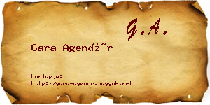 Gara Agenór névjegykártya